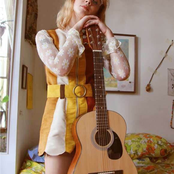 Miracle Eye- Marigold Faire Suede Mini-Dress - Picture 3 of 4